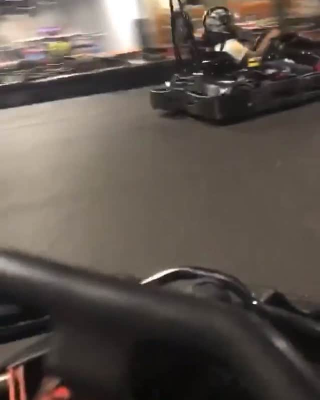 ファンクマスター・フレックスのインスタグラム：「Me and Hunter rolling early!!! #gokart (I know my Timbs are super dirty) Who likes #Gokarting ????」