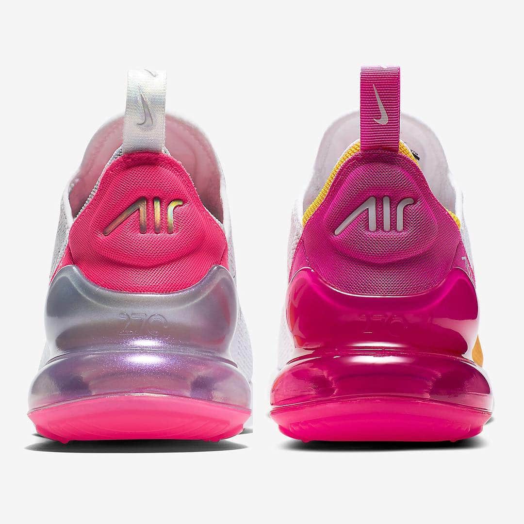 Sneaker Newsさんのインスタグラム写真 - (Sneaker NewsInstagram)「Ladies, make your pick. Left or right? Both of these Air Max 270 options are hitting stores soon. For the latest on these pink-toned 270s, tap the link in our bio.」4月20日 13時16分 - sneakernews