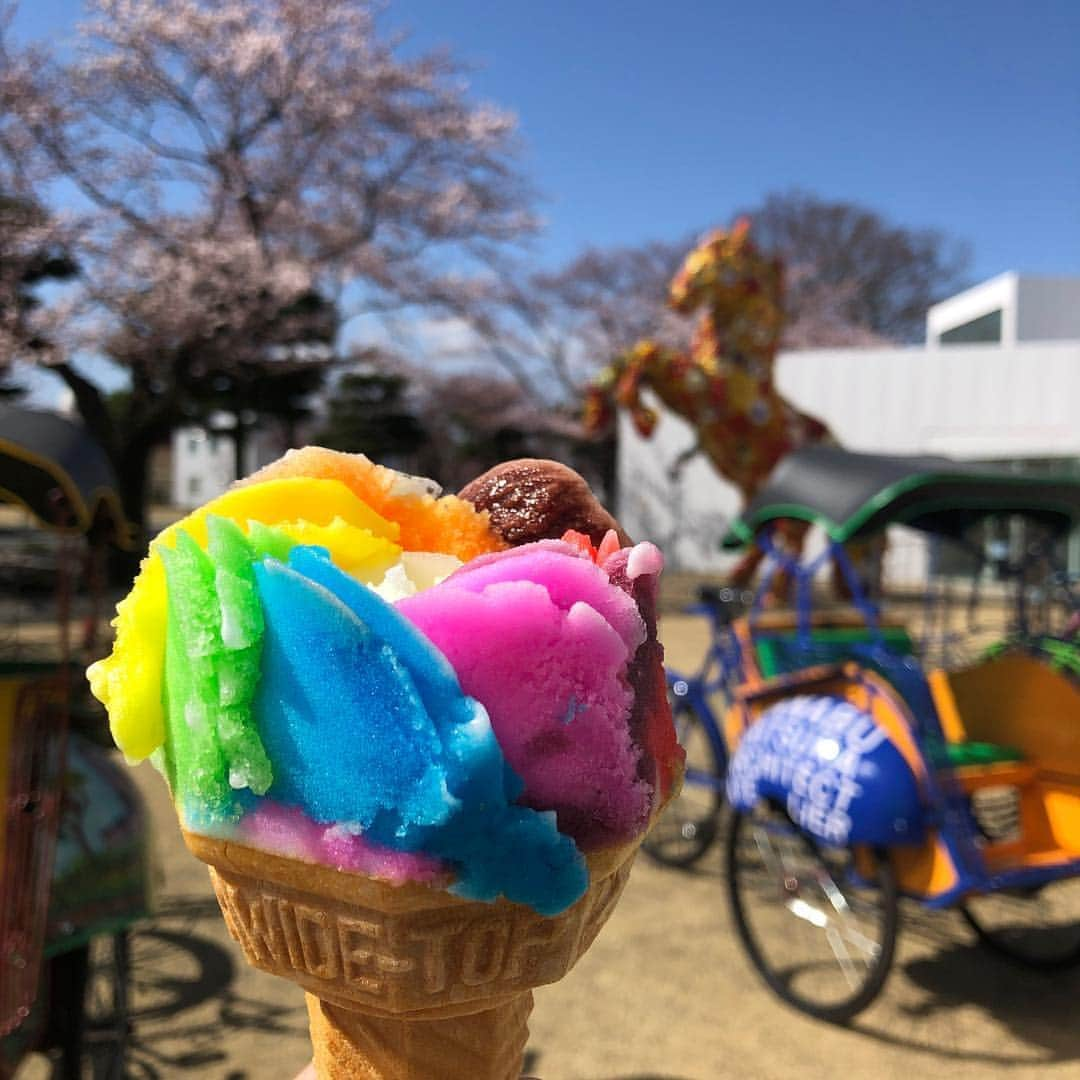 りんご娘さんのインスタグラム写真 - (りんご娘Instagram)「10色のアイス美味しかった🍨 #ババヘラアイス #カラフル #アイス #十和田市 #青森県 #ハッピィ #りんご娘 #ringomusume」4月20日 13時37分 - _ringo.musume.com_