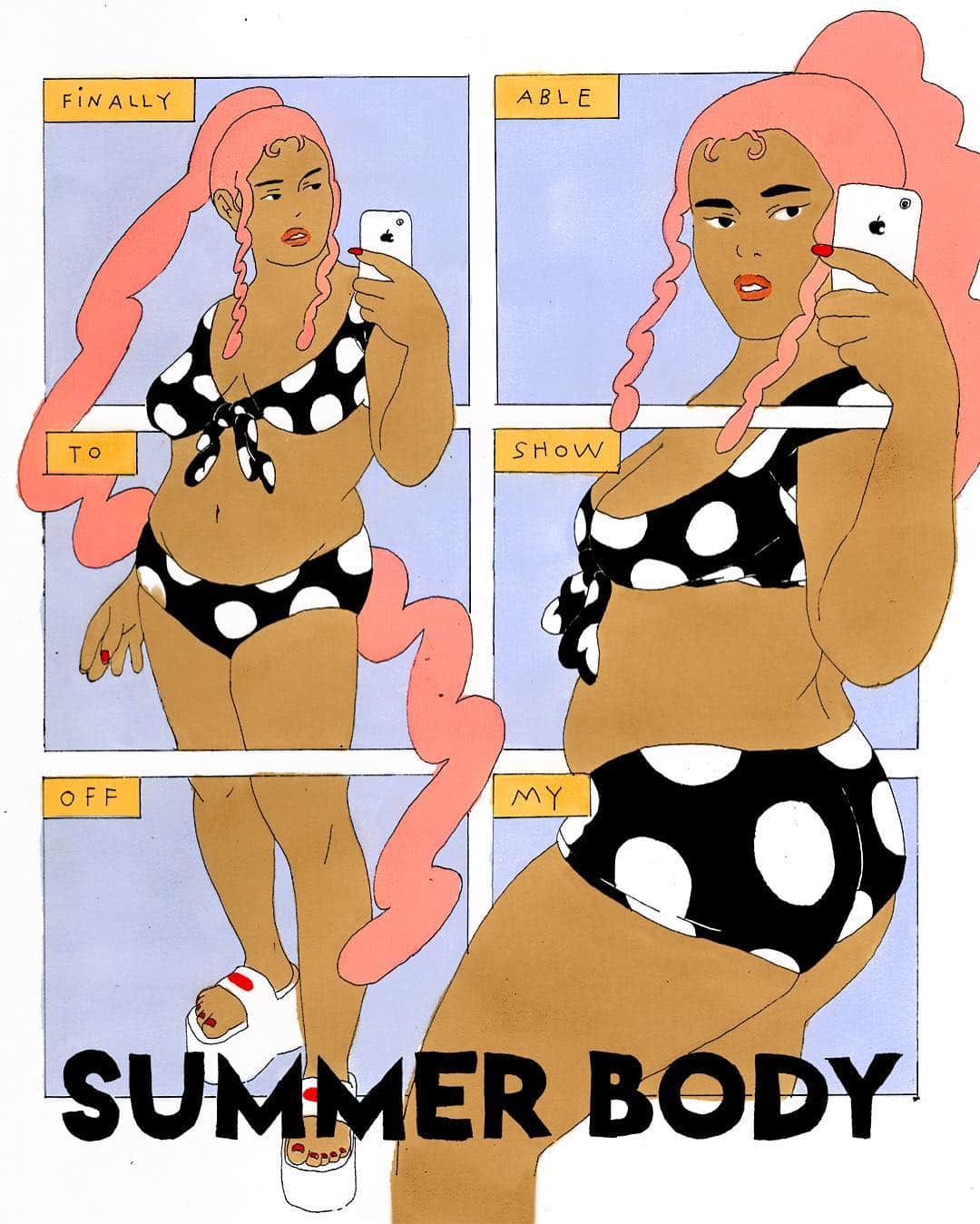 レイジー・オーフさんのインスタグラム写真 - (レイジー・オーフInstagram)「About time 👀 Comic illustrated by @melekzertal featuring our summer swim collection 👙」4月21日 0時49分 - lazyoaf