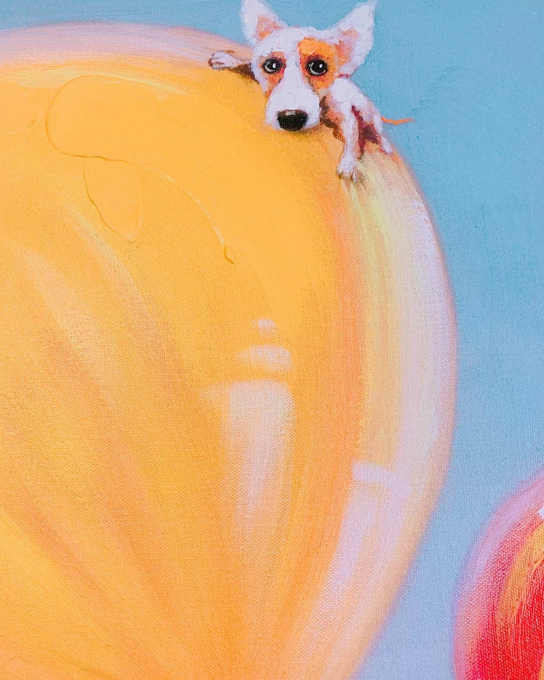 志摩夕里加さんのインスタグラム写真 - (志摩夕里加Instagram)「🎈🐕🎈🐕 可愛い絵を見つけた🖼‼️ ・ ・ #絵 #犬 #コーギー #風船 #🎈 #art」4月20日 17時04分 - shimayuri_