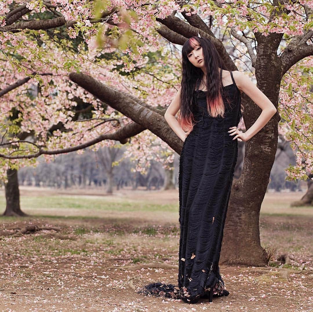 RinRinさんのインスタグラム写真 - (RinRinInstagram)「Dark sakura tree nymph 🌸🦋 Photography by @celiamassimi ~✨ . . Dress: @amorphose  Accessories: #viviennewestwood  Photographer: @celiamassimi  Hair & Makeup: me . . #rinrindoll #rinrinmodel #rinrinsakura #celiamassimi #celiahumphries #amorphose #sakura #桜 #さくら #yoyogipark #代々木公園  #viviennewestwoodjapan」4月20日 19時34分 - rinrindoll