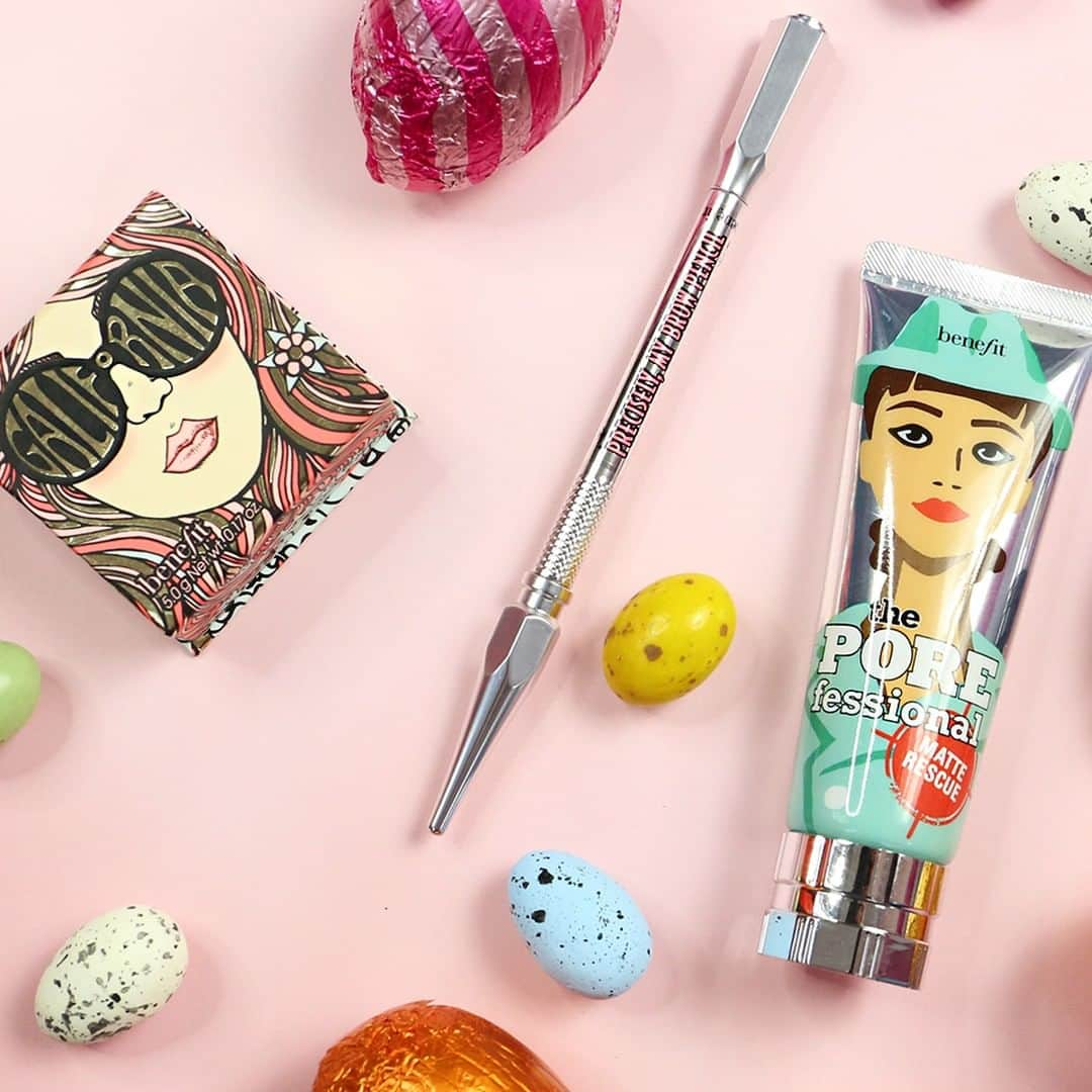 Benefit Cosmetics UKさんのインスタグラム写真 - (Benefit Cosmetics UKInstagram)「TREAT YO’SELF! Stock up on all your Benefaves and a few EGGstras😉 With up to 20% off online with code EASTER20 😘😘😘 #benefit #beauty #easter #sale . . . 📷 Image Description: Precisely my brow pencil, Galifornia powder and Porefessional Matte rescue over a pink background next to Easter eggs」4月20日 20時00分 - benefitcosmeticsuk