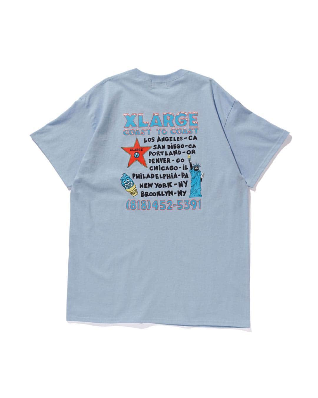 エクストララージさんのインスタグラム写真 - (エクストララージInstagram)「FESTIVAL STAFF T-SHIRT SERIES #xlarge #xlargejp  架空のフードショップをイメージしたグラフィックTシャツシリーズ。  アイスクリーム、フルーツ、ピザといったフードショップのスタッフTシャツをイメージしたグラフィックには、XLARGEのアイコニックなロゴやキャラクターが随所に散りばめられ、印象的かつコミカルなデザインに仕上がっている。」4月20日 20時39分 - xlargejp