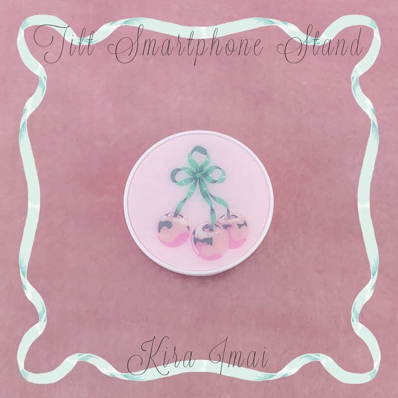 今井キラのインスタグラム：「New🍒 ティルトスタンド Cherry Ribbon  Web Storeに入荷しました✨ https://kiraimai.booth.pm/」