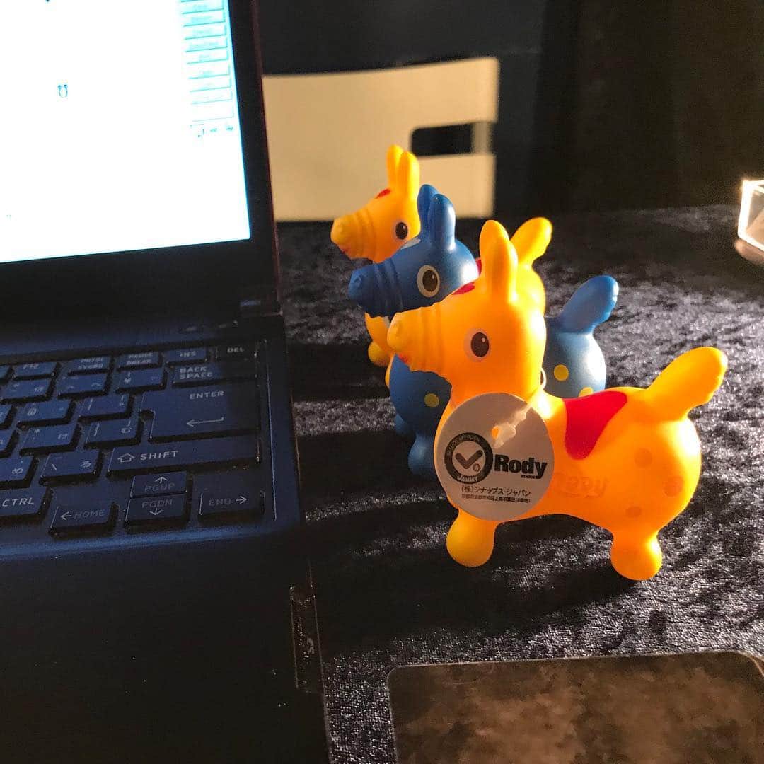 桂のインスタグラム：「本日の日替りRody ロディくん  青くんとプーちゃんたち  #rody #toy #horse #ロディ #おもちゃ #玩具 #ウマ #うま #馬」