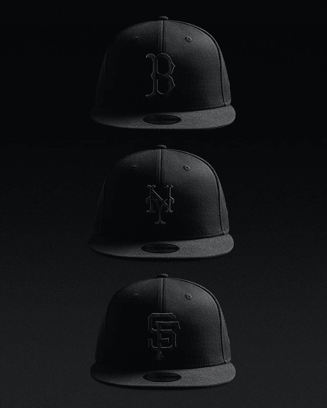 ニューエラ・キャップのインスタグラム：「Lights out. The Blackout Collection is back. Available now in select MLB and NBA teams at neweracap.com」