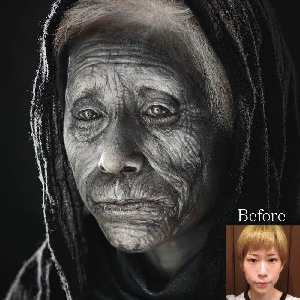 Amazing JIROさんのインスタグラム写真 - (Amazing JIROInstagram)「Repost Monochrome old woman makeup. Face paint : @amazing_jiro  #facepaint #facepainting #mua #oldage #transformation #makeup #makeupart #artisticmakeup #surprise #illusion #opticalillusion #trickart #creativemakeup #bodyart #art #artwork #artist #amazing_jiro #フェイスペイント #メイク #老婆 #トリックアート #アート #錯覚 #錯視 #モノクロ」4月20日 23時41分 - amazing_jiro