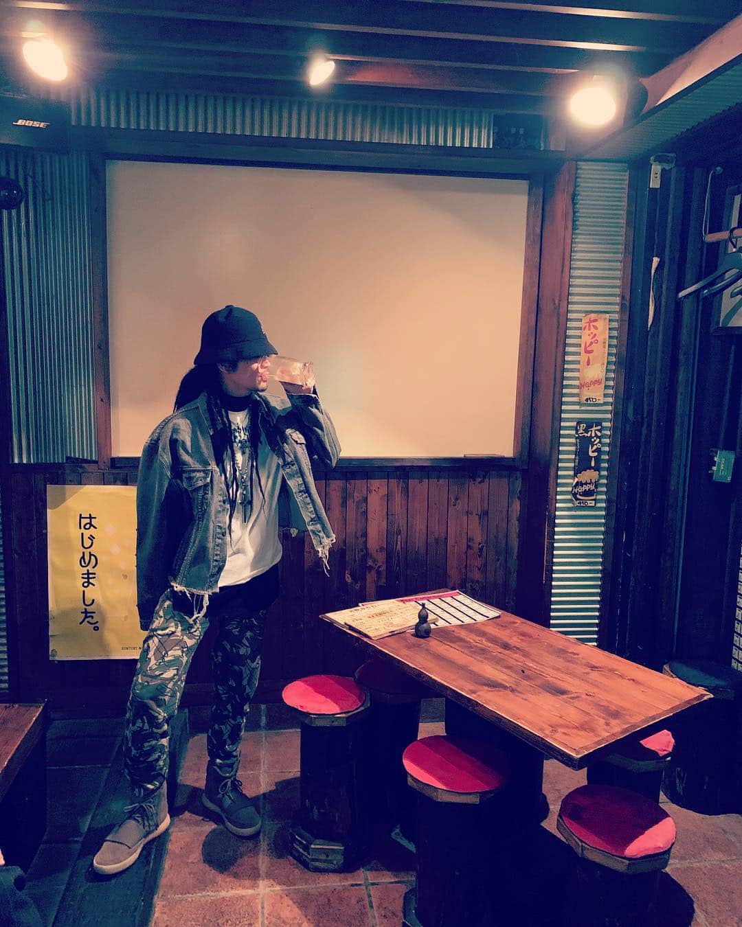 庄村聡泰のインスタグラム：「#ootd #outfit  #kangol #levisvintage #hakui  #primalcode  #hare  #hystericglamour  #adidasoriginals  #yeezyboost750」
