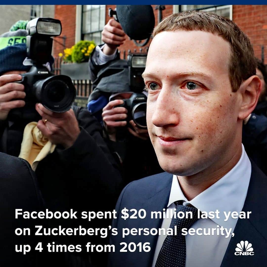 CNBCさんのインスタグラム写真 - (CNBCInstagram)「Key points:⁣ ⁣ ▪️As Facebook's scandals have increased so too has the amount of money the company spends to protect CEO Mark Zuckerberg.⁣ ⁣ ▪️The company said it paid Zuckerberg nearly $20 million for security purposes. That's up from $5.1 million in 2016.⁣ ⁣ More details at the link in bio. ⁣ *⁣ *⁣ *⁣ *⁣ *⁣ *⁣ *⁣ *⁣ #facebook #markzuckerberg #zuckerberg #thesocialnetwork #fb #siliconvalley #tech #technology  #business #businessnews #cnbc ⁣」4月21日 10時35分 - cnbc