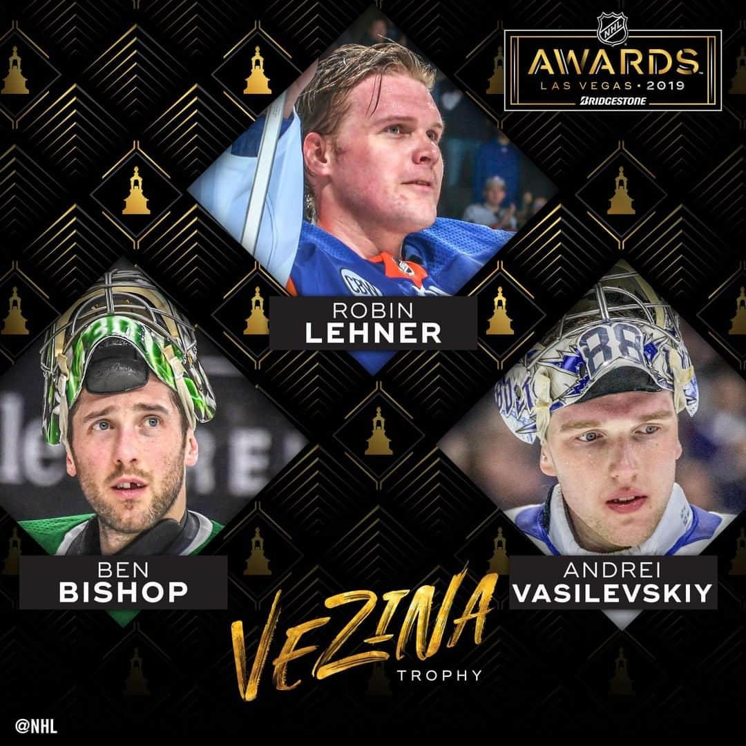 NHLさんのインスタグラム写真 - (NHLInstagram)「And the Vezina Trophy finalists are in!  Find out who the winner is at the 2019 #NHLAwards presented by @bridgestonetires.」4月21日 5時14分 - nhl