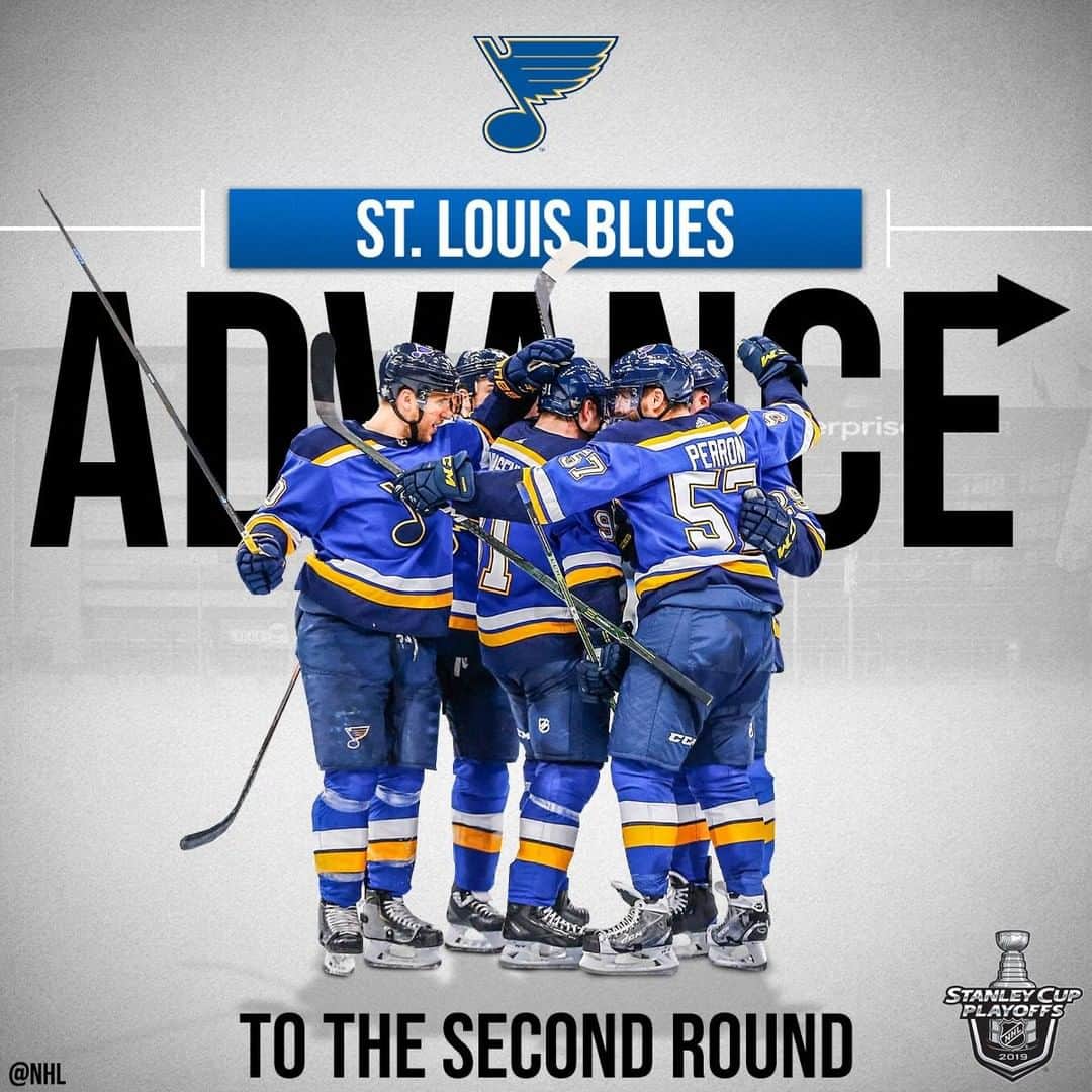 NHLさんのインスタグラム写真 - (NHLInstagram)「There's no feeling blue in St. Louis tonight.  The @stlouisblues are off to the Second Round! #StanleyCup」4月21日 10時54分 - nhl