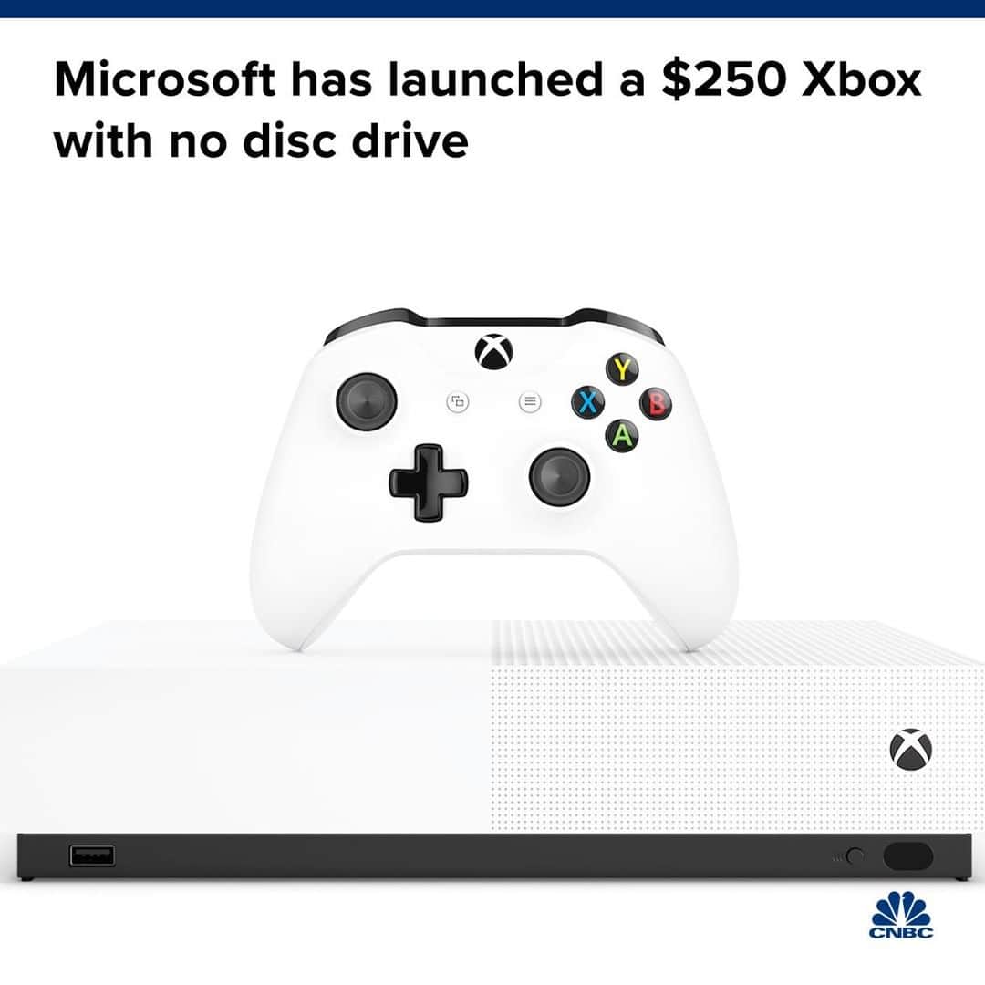 CNBCさんのインスタグラム写真 - (CNBCInstagram)「Key points: ⁣ ⁣ ▪️Microsoft plans to keep the price of the Xbox One S All-Digital Edition lower than that of the Xbox One S console that contains a disc drive.⁣ ⁣ ▪️This is the first gaming console without a disc drive, meaning that gamers will have to download games instead of loading them on a disc in the traditional way.⁣ ⁣ ▪️Gaming represents 9% of Microsoft’s revenue.⁣ ⁣ You can read the full story, at the link in bio. ⁣ ⁣ *⁣ *⁣ *⁣ *⁣ *⁣ *⁣ *⁣ *⁣ ⁣ #Microsoft #Gaming #Xbox #Minecraft #ForzaHorizon3 #SeaofThieves #Consoles #Wireless #Controller #Games #Internet #DiscDrive #Disc #Tech #CNBC」4月21日 7時05分 - cnbc