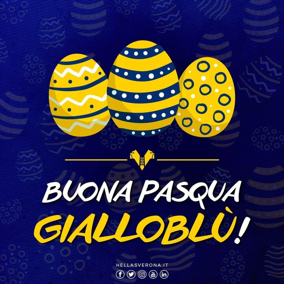 エラス・ヴェローナFCさんのインスタグラム写真 - (エラス・ヴェローナFCInstagram)「🥚🎉 Dalla squadra, dallo staff, da tutto l'Hellas Verona... Buona Pasqua ai tifosi gialloblù! #HVFC」4月21日 7時05分 - hellasveronafc