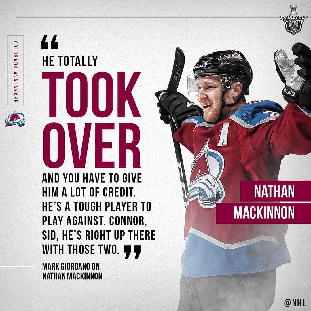 NHLさんのインスタグラム写真 - (NHLInstagram)「That's some high praise for @mackinnon29 from @nhlflames captain Mark Giordano. (Quote via TW/WesGilbertson)」4月21日 7時17分 - nhl