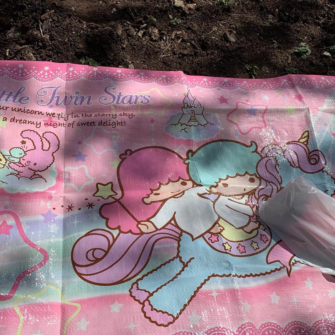 大隅智子さんのインスタグラム写真 - (大隅智子Instagram)「岩手公園にお花見へ。関ちゃんと満開の桜のもと、スパーリングワインで乾杯。ほろ酔いの花見、楽しかった！関ちゃんが持ってきてくれたキキララのシートがかわいすぎでした！ #岩手公園 #花見」4月21日 19時07分 - tomokotenki