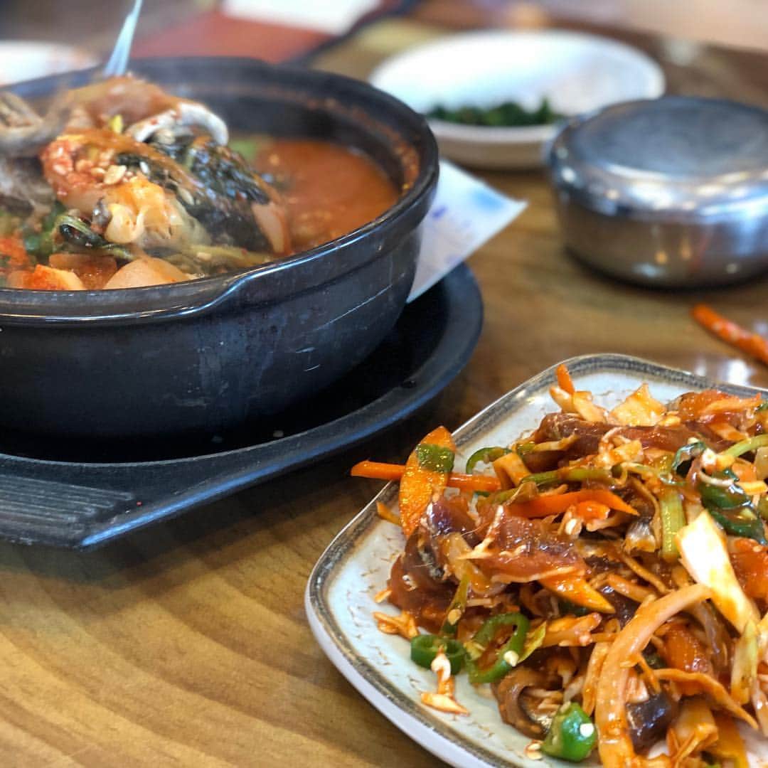 アン・ジヒョンさんのインスタグラム写真 - (アン・ジヒョンInstagram)「요새엄마가맛있는걸많이사주신다 이래서 노비에게 고봉밥을먹었나  #농노다이어리1 #👩‍🌾 #세미귀농#세미농부생활 #쇼핑은동네철물점 #인맥관리는동네노인정 #20190420고추모종끝」4月21日 14時13分 - a_iorly