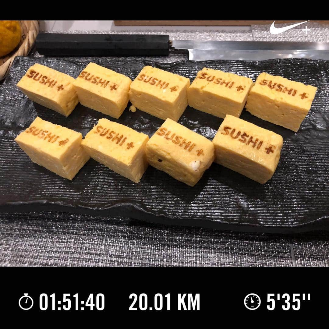 沖玲奈さんのインスタグラム写真 - (沖玲奈Instagram)「週末ラン20km🏃‍♀️✨一旦目標の40秒切りが出来て良かった👏 せっかくならハーフ分であと1km走っても良かったけどキリの良いところで。。🤣✨w 写真は先日のsushi＋さんのイベントのものと最近のを雑多にw😋 #出張寿司 #sushiplus #週末ラン #running #フルマラソン 久々に#原宿餃子楼 も行った🐷🥟」4月21日 15時06分 - reinaoki2508