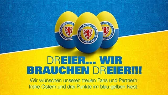 アイントラハト・ブラウンシュヴァイクさんのインスタグラム写真 - (アイントラハト・ブラウンシュヴァイクInstagram)「Eintracht Braunschweig wünscht allen Fans, Freunden und Partnern der Blau-Gelben ein tolles Osterfest und schöne Tage mit der Familie! #wirsindeintracht」4月21日 17時03分 - eintrachtbraunschweig1895