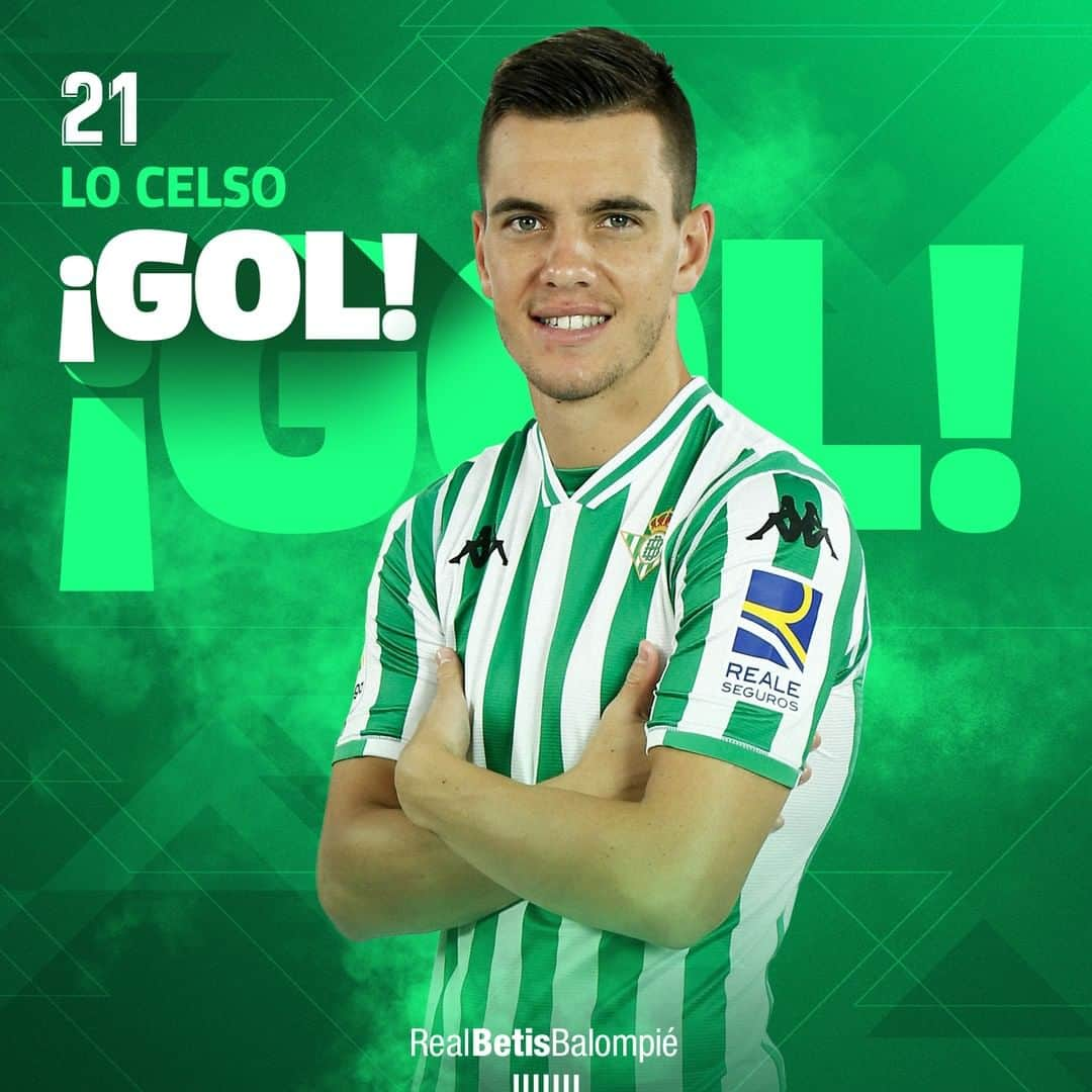 レアル・ベティスさんのインスタグラム写真 - (レアル・ベティスInstagram)「78' ⏱⚽️ ¡¡GOOOOOOOOOOOOOOL DEL REAL BETIS!! ¡Marca Lo Celso de penalti! -- 78' ⏱⚽️ GOAL! 👏 Lo Celso makes it!!!! 💚⚪ #RealBetisValencia 1-2 ⚪⚫ #DíaDeBetis」4月22日 5時24分 - realbetisbalompie