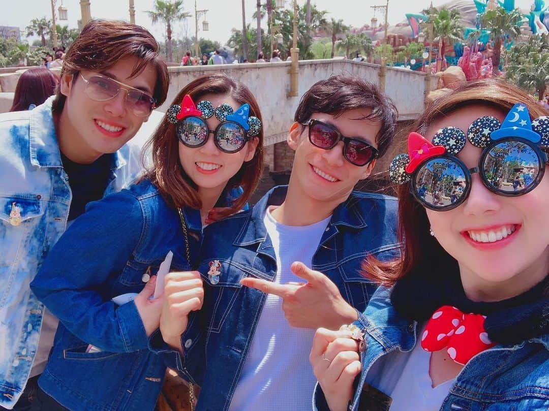 寺村美穂さんのインスタグラム写真 - (寺村美穂Instagram)「#20190421  DisneySea‼︎‼︎🐭🎢❤️ またアメリカにいってしまう 入江さんを楽しませよう会 大成功！？かな🥴🥴 みんなのおかげでとっても 楽しい時間になりました😌🙏 #tokyodisneysea  #おそろいジージャン  #おそろいt シャツ」4月21日 21時34分 - teramipooo