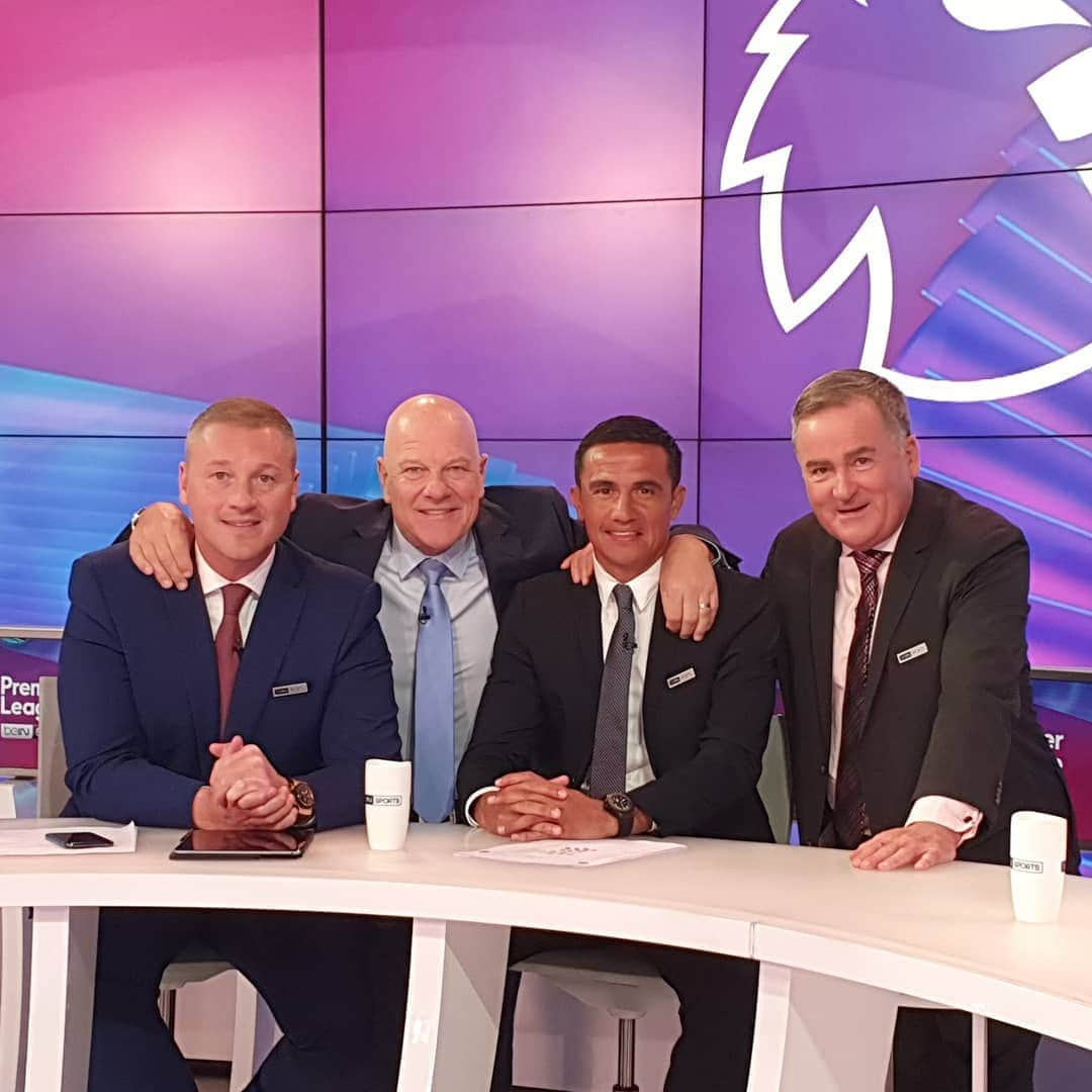 ティム・ケーヒルさんのインスタグラム写真 - (ティム・ケーヒルInstagram)「Back with the crew @beinsports @andy9gray @keysrichardj and ROBBO  @everton VS @manchesterunited ⚽️ CARDIFF VS LIVERPOOL and ARSENAL VS CRYSTAL PALACE ⚽️⚽️⚽️📽📽📽」4月21日 22時59分 - tim_cahill