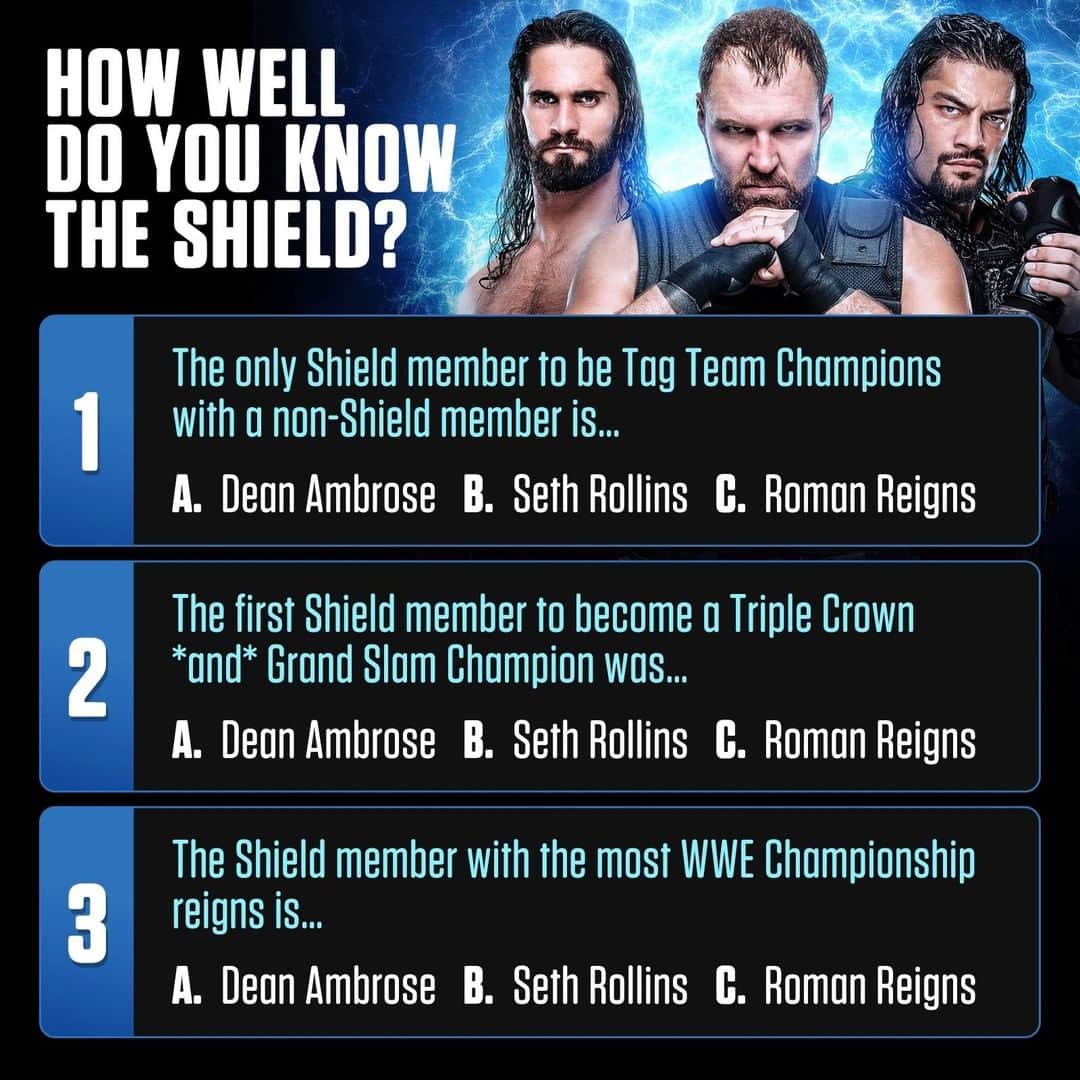 WWEさんのインスタグラム写真 - (WWEInstagram)「Final chance to flex your #Shield knowledge. 💪#ShieldsFinalChapter streams live TONIGHT at 9:30pm ET on @wwenetwork.」4月21日 23時00分 - wwe