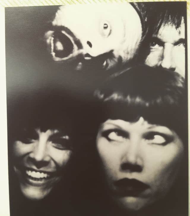 ロブ・ゾンビのインスタグラム：「Photo booth flashback !!!! Sometime around 1996 myself along with @sherimoonzombieofficial , Lux Interior and Poison Ivy all  got CRAMPED inside a photo booth. This was at a Birthday party for Lisa Marie, not Presley but Tim Burton's then girlfriend. Good times. Boy, I sure do miss seeing The Cramps. Kick ass band, kick ass folks. #robzombie #sherimoonzombie #poisonivy #luxinterior #flashback #lisamarie #timburton #thecramps」