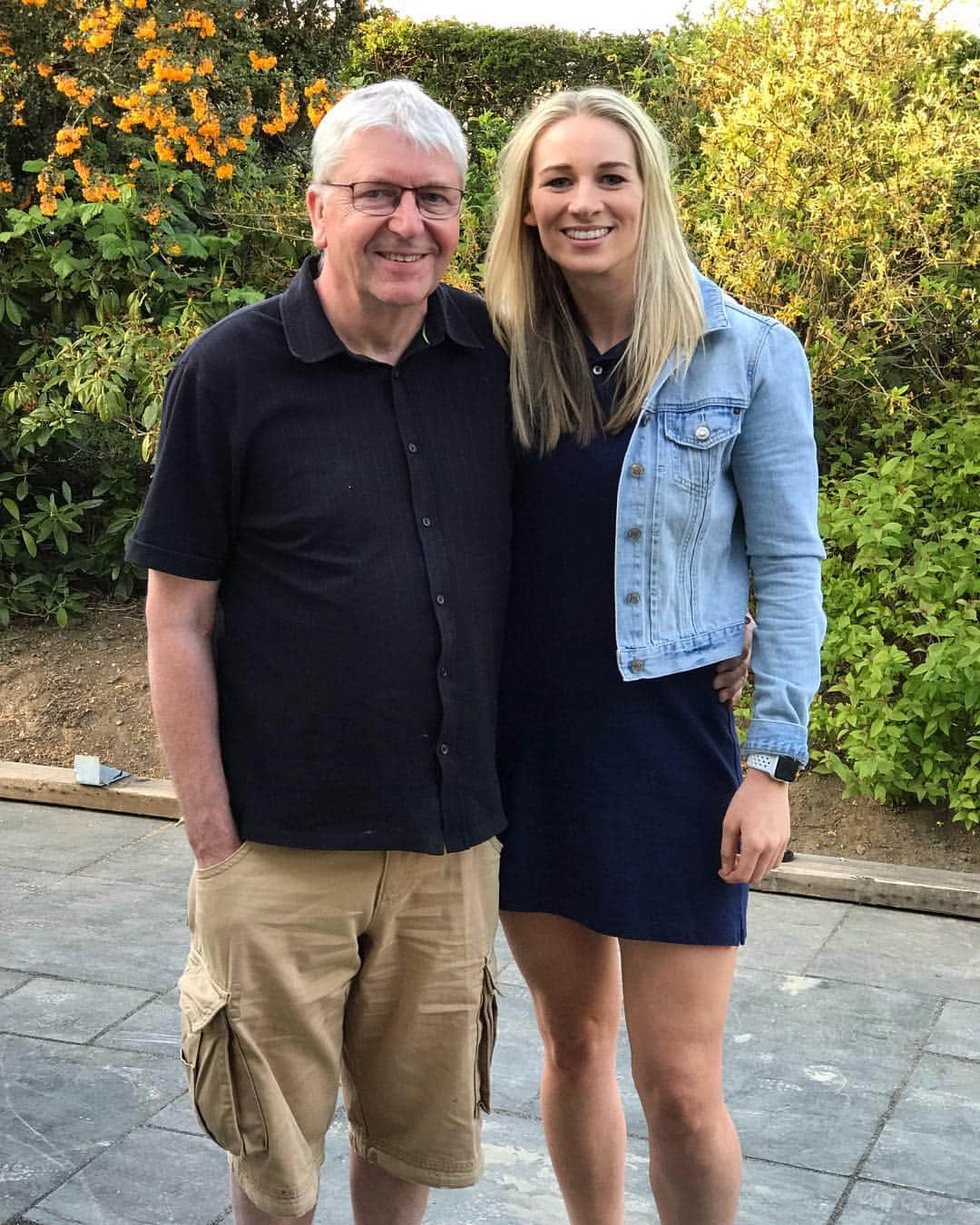 ジェンマ・ボナーのインスタグラム：「Usually you spend your birthday in the stands watching me play, but I am so happy I could spend this weekend at home with you & Mum .. thank you for all the sacrifices you both make and the endless love and support you always give me! Happy Birthday Dad .. Love You! ❤️🥰❤️」