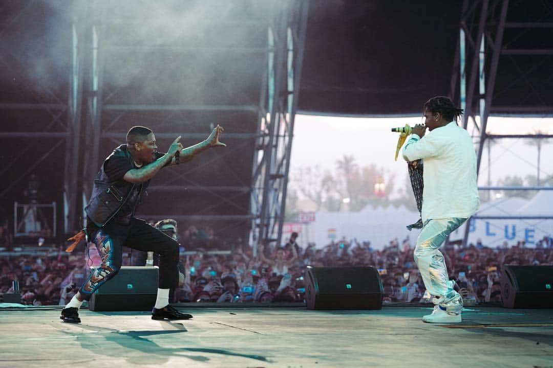 コーチェラのインスタグラム：「Bringing it in @yg @asaprocky 📷: @gregnoire」