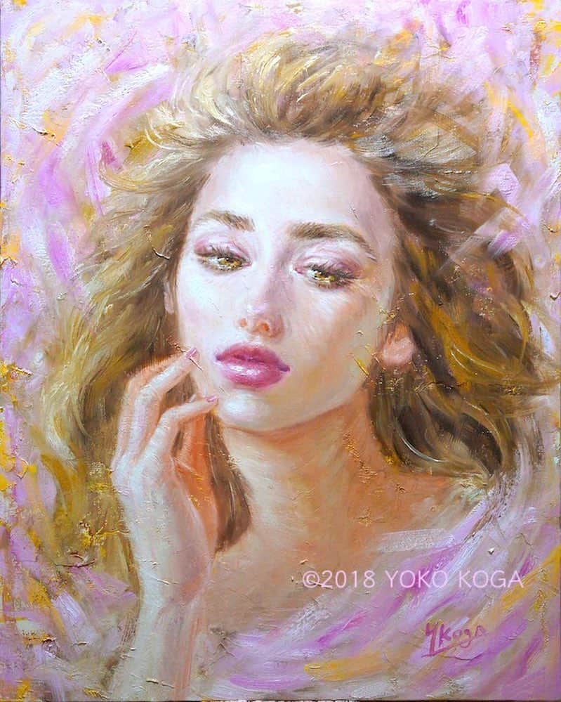 古賀陽子のインスタグラム：「“Brilliant Late Spring Season ” 2018, oil on canvas, 90.9cm×72.7cm "艶陽" F30号  __________ 🔜 個展: 5月29日(水)〜6月4日(火) @大丸心斎橋店 北館12F 美術画廊  #人物画 #肖像画 #portrait #アート #絵 #gallery #ギャラリー #画家 #artist #painter #portraitartist #painting #art #artwork #油絵 #oilpainting #artstagram #artistoninstagram #instapainting #instajapan #instaart #instaartist #古賀陽子 #yokokoga #exhibition #exhibit #大阪 #個展 #アート好きな人と繋がりたい #ギャラリー巡り」