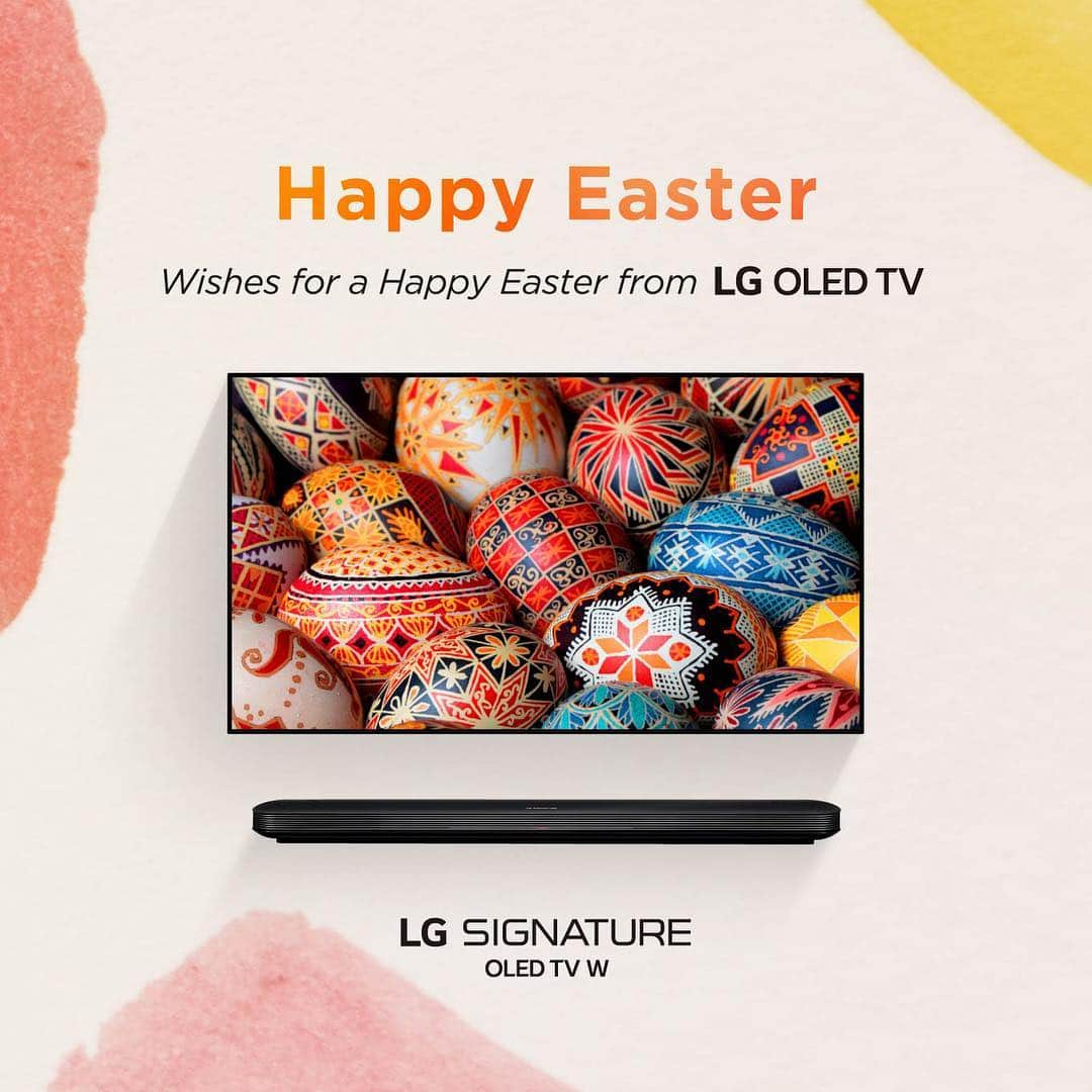 Inspirationさんのインスタグラム写真 - (InspirationInstagram)「Wish you and your family the happiest Easter of all, from #LGOLEDTV. ________________  #LGAITV #AI #AITV #OLEDTV #4KTV #LGOLED #LGWallpaperTV #LGOLEDTV4K #DolbyAtmos #DolbyVision  #Easter #Easteregg #eastereggs #happyeaster #happyeaster2019 #easter2019 #eastercolor #paintedeggs #eastereggcoloring #easteregghunt #egghunting #coloredeggs #LGSIGNATURETV #LGSIGNATUREOLEDW #ThinQAI #LGDisplay #photography #photooftheday」4月22日 11時54分 - decorcriative