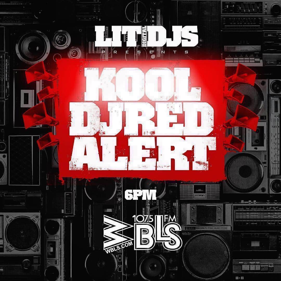ファンクマスター・フレックスのインスタグラム：「@litdigitaldjs present @kooldjredalert On @wbls1075nyc TONIGHT, WEDNESDAY AND SATURDAY!!!! 6PM!!!!!」
