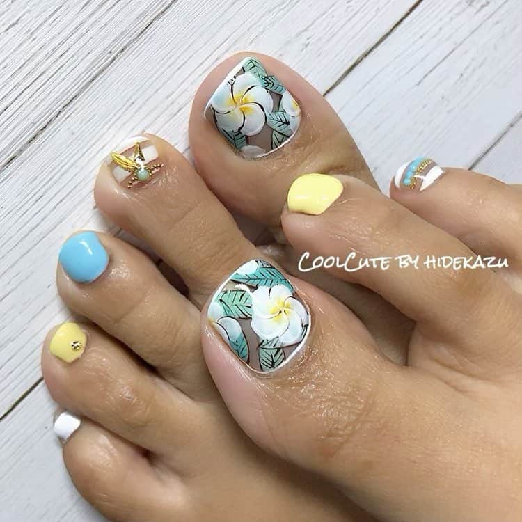 Hidekazu さんのインスタグラム写真 Hidekazu Instagram プルメリア ビーチスタイルハワイアン フット増えて来てます やっぱ夏ネイルいいね Raygel Nail Official ネイル レッスンのご予約お問い合わせはこちらから