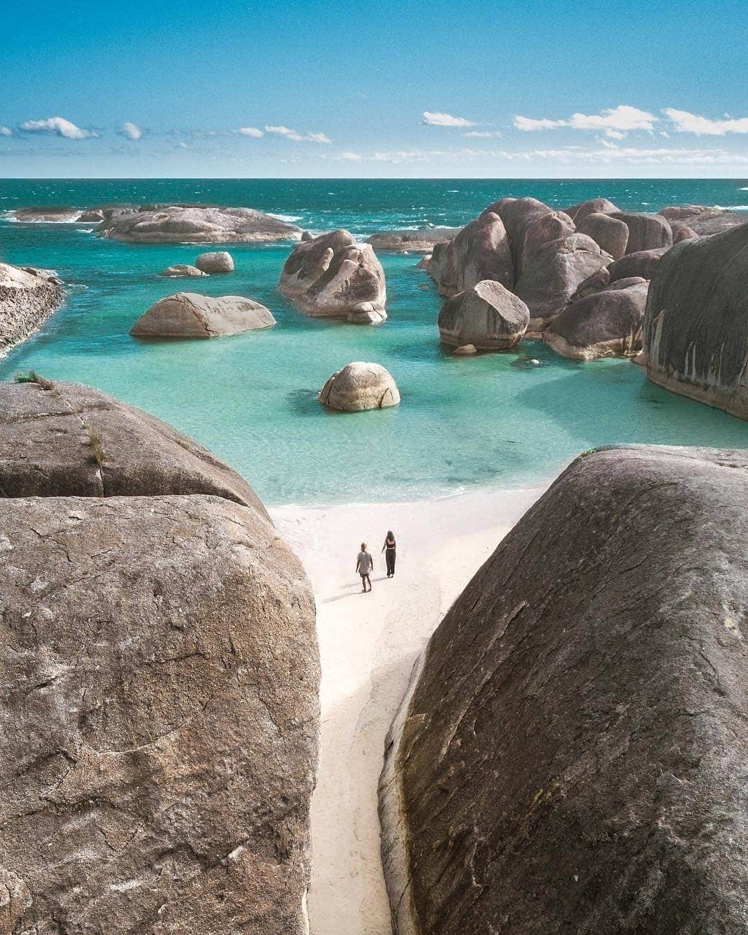 Discover Earthさんのインスタグラム写真 - (Discover EarthInstagram)「Exactly as its name suggests, Elephant Rocks, in Western Australia looks exactly like a herd of elephants, paddling in the shallow crystal clear waters. How amazing ! 🏝🇦🇺🐘 Who would you want to visit this place with ? Tag them ! — 📍#DiscoverAustralia — 📸 Photo by @_aswewander ​」4月22日 19時35分 - discoverearth