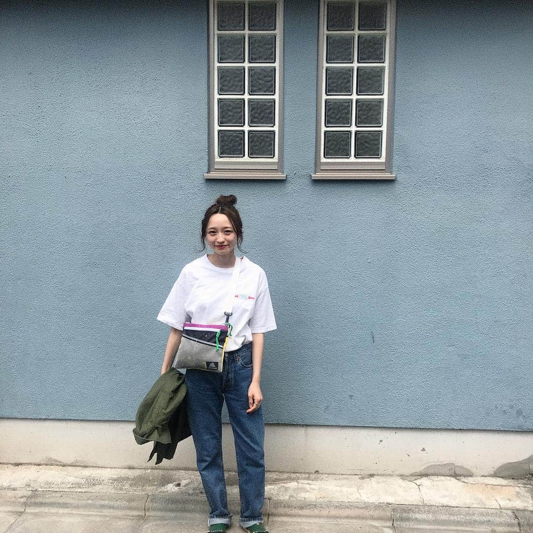 のインスタグラム：「グレゴリーのカスタムしたサコッシュ💜💚 愛着湧きまくり。可愛い🥺」