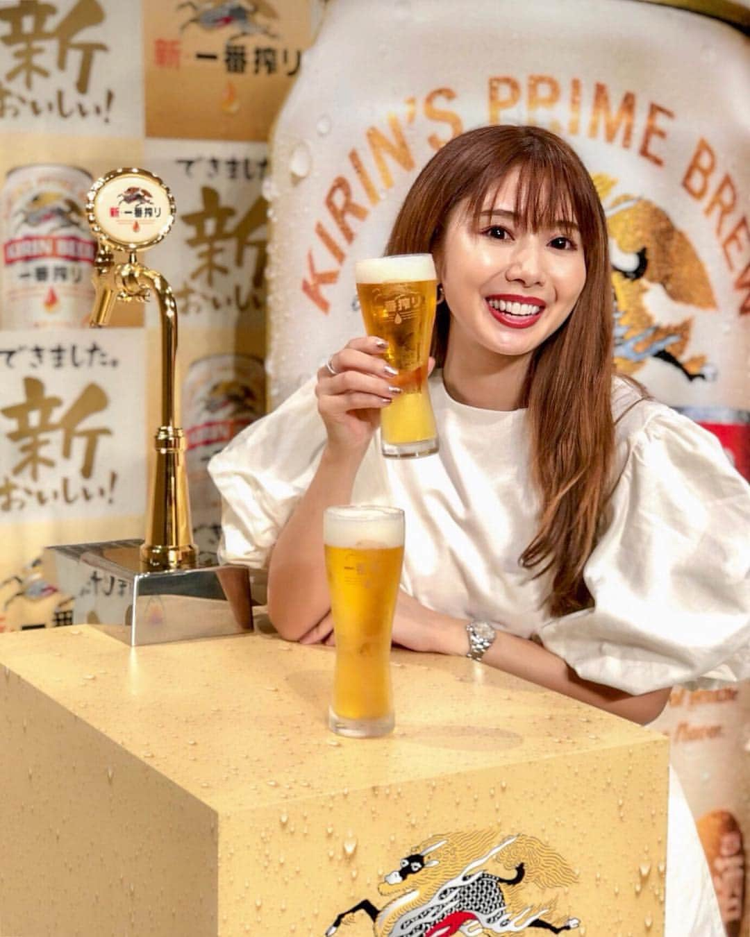 一木美里さんのインスタグラム写真 - (一木美里Instagram)「乾杯🥰🍻❤️ 新しくなった、キリンビール新一番搾り完成partyへ🌸 上品なおいしさで、お食事とも合う✨ 飲み飽きない #新おいしい ビールのおいしさに感激😍🥺 . #新一番搾り#PR#ビール#一番搾り#beer #맥주 #ビール女子 #おいしい #tokyo #乾杯#キリンビール」4月22日 20時34分 - misato_ichiki