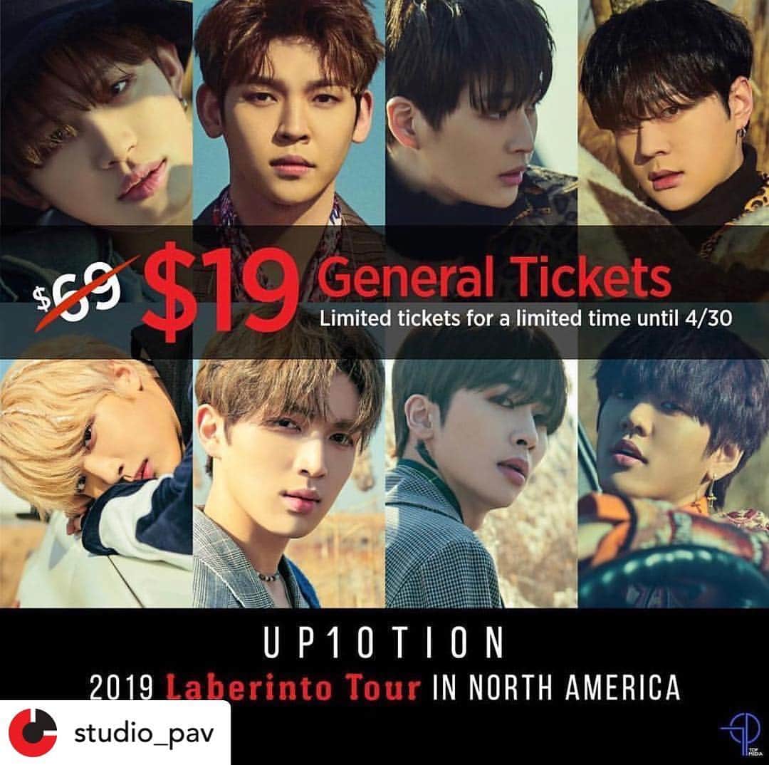 UP10TIONさんのインスタグラム写真 - (UP10TIONInstagram)「🍯 HONEY10 Time is running out!  General Tickets are $19 USD for a limited time! Do not miss out on this amazing chance to see UP10TION live on their 2019 Laberinto Tour in North America! - This promotion has a limited number of tickets and ends 4/30 at 11:59PM. The price will then return to $69. Use code UP10TION to save on seeing UP10TION live!* - *Dallas use code UP10TION-DALLAS *Toronto use code UP10TION-TORONTO *San Jose promotional GA tickets have sold out, regular price general tickets are still available. - 🎟 kpoptickets.com」4月23日 8時55分 - u10t_official