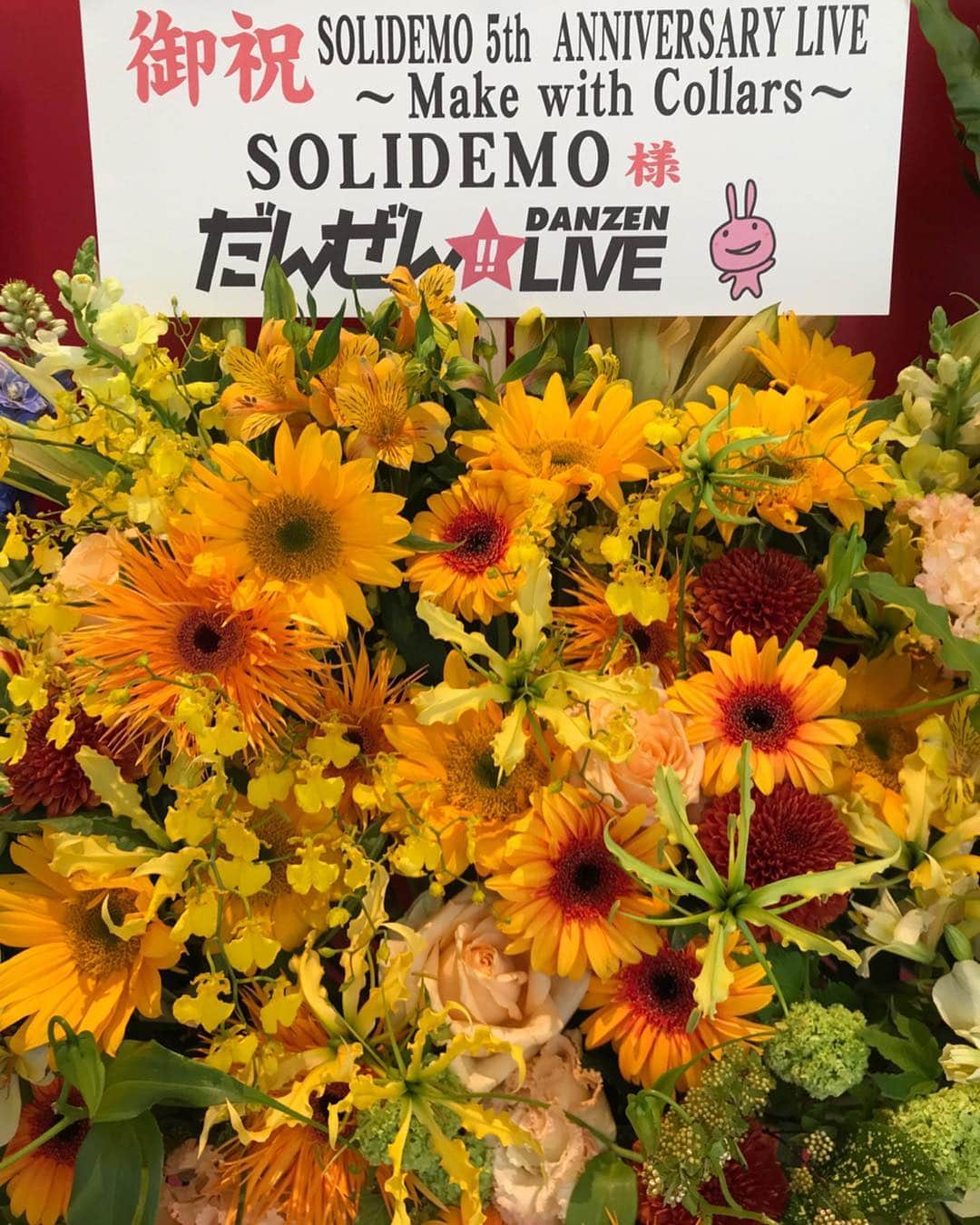 向山毅さんのインスタグラム写真 - (向山毅Instagram)「#SOLIDEMO 5th Anniversary Live ～Make with Collars～ #東京ドームシティホール  素敵なお花ばかり！！ SOLIDEMOはほんとにたくさんの方に支えられてます！！ この他にもたくさんのお花を頂きました！！！！ いつもいつもありがとうございます！！ #倖田來未 さん 事務所の大先輩からお花を頂けて本当に嬉しいです！ また機会があったら是非ライブ観て頂きたいです！！ さやか先生 @sayaka_yasukura_vocal_studio ご尽力下さり、ありがとうございます！！ #小川菜摘 さん なつみさんからお花、そして差し入れまで頂きました！！！ いつも本当にありがとうございます！！ #da_ice #lol #FAKY #X4 #DREAMMAKER アーティストの仲間からもお花を頂きました！！ みんなありがとうございます😊  #日テレプラス さん 今回のライブを日テレプラスさんで独占放送して下さいます！！！ 無茶苦茶嬉しい！！ありがとうございます！！ #有吉反省会 #イマジン スタッフの皆さん 番組でお世話になったスタッフの皆さんからもお花を頂きました！ 企画から放送までご尽力頂き、本当にありがとうございました！  #だんぜんlive さん だんぜんでずっとお世話になってて、卒業してもこうしてお花を贈って下さりありがとうございました！！ #SOLIDEMOtv スタッフさん YouTubeで新たに番組を立ち上げ、これからどんどん更新していきます！今日もvol.2がアップしました！ いつも最幸のサポートをありがとうございます！！ ６年目もSOLIDEMOをよろしくお願いします！！ #artist #singer #vocalist #LIVE #flower #anniversary」4月23日 0時57分 - take_solidemo