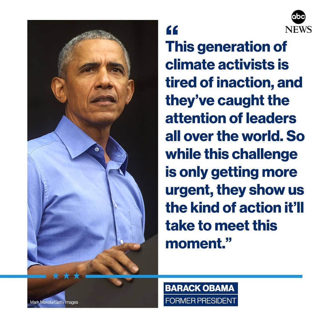 ABC Newsさんのインスタグラム写真 - (ABC NewsInstagram)「Former Pres. Barack Obama praises climate activists on Earth Day: "This generation of climate activists is tired of inaction, and they've caught the attention of leaders all over the world." #barackobama #earthday #climate #environment #activism」4月23日 5時04分 - abcnews