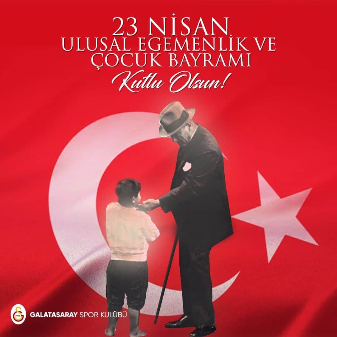 ガラタサライSKさんのインスタグラム写真 - (ガラタサライSKInstagram)「Ulu Önder Atatürk’ün barışın, sevginin ve umudun temsilcileri, aydınlık geleceğimizin güvencesi çocuklarımıza armağan ettiği 23 Nisan Ulusal Egemenlik ve Çocuk Bayramı tüm ulusumuza kutlu olsun.」4月23日 6時00分 - galatasaray