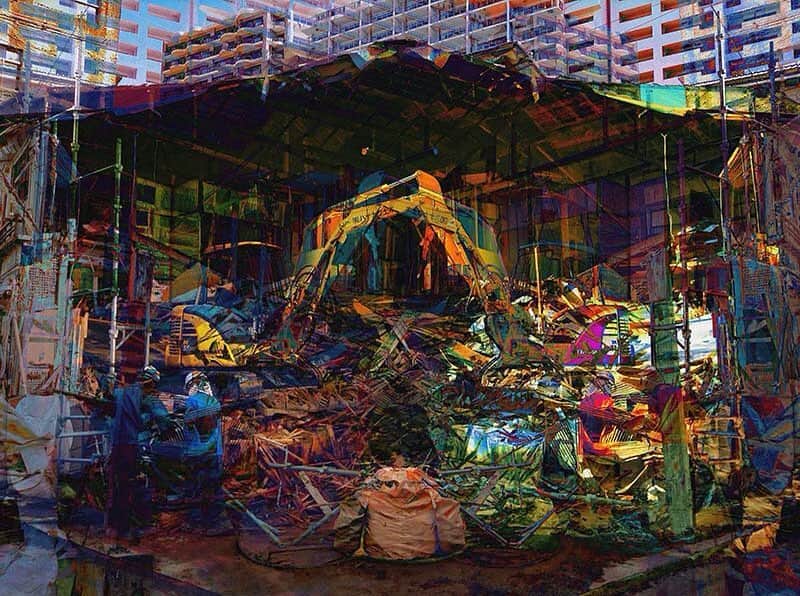 櫻田宗久のインスタグラム：「#2019 #art  #artgallerys #artist #photography  #櫻田宗久 #sakuradamunehisa #徒然星  #contemporaryart #artcollectors  #fineartphotography #contemporaryphotography #fineart  #abstractart #artcurators  #gay #gayart #artforummagazine #蝶次元 #lgbt #abstractphotography #boy #japan #atami #熱海 #instart #arte #当代艺术 #현대사진 #미술  熱海では沢山の工事の現場を見た。同じ格好の男が二人作業をしている。」