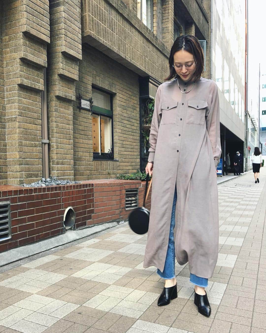 野尻美穂のインスタグラム：「今日これだけで外出したら、帰りはまだちょっと寒かったよ😇笑笑 でもさらさらしてるから着心地最高🥺💕 にしちゃんが撮ってくれた📸 #preferships_mihonojiri」