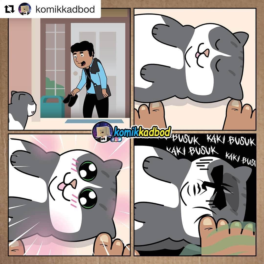 Koleksi Komik Malaysiaさんのインスタグラム写真 - (Koleksi Komik MalaysiaInstagram)「Tag member korang. Follow @koleksikomikmalaysia @twitterdotmy.my  #Repost @komikkadbod with @get_repost ・・・ Bunny buat sharingan kat cikgu mal.. Bagi dialog petak 1,2,3,4 #cat #kucing tag mmber yg suka kucing . . . ________________  FOLLOW_________________ _______🔻  Like / Comment / Share 🔻______ ______ @komikkadbod @komikkadbod.bersiri _____ . . . . . . .  #komikmalaysia #komik #kartunmalaysia #mememalaysia #gengkomik  #komikstrip #malaysianart #komikm  #komikpendek #komikempatpetak #komikindo #komikinajah」4月23日 10時45分 - tokkmungg_exclusive