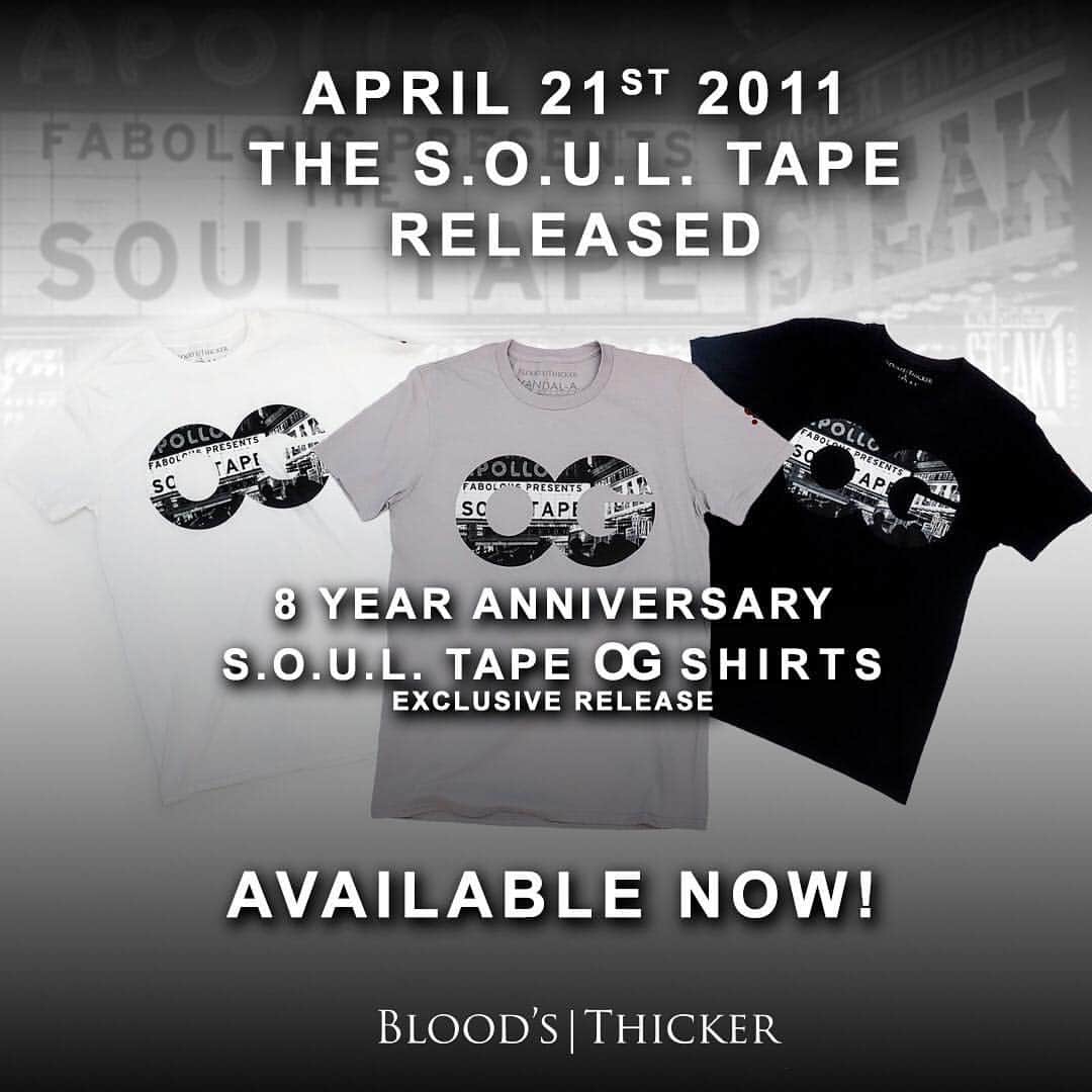 ファボラスさんのインスタグラム写真 - (ファボラスInstagram)「To Celebrate the release of the SOUL TAPE 8 years ago on April 21st 2011, we cooked up a collab with @vandal_a to salute the SOUL TAPE OG’s. T-Shirts Available NOW at bloodsthicker.com or hit the LINK IN BIO.」4月23日 11時01分 - myfabolouslife