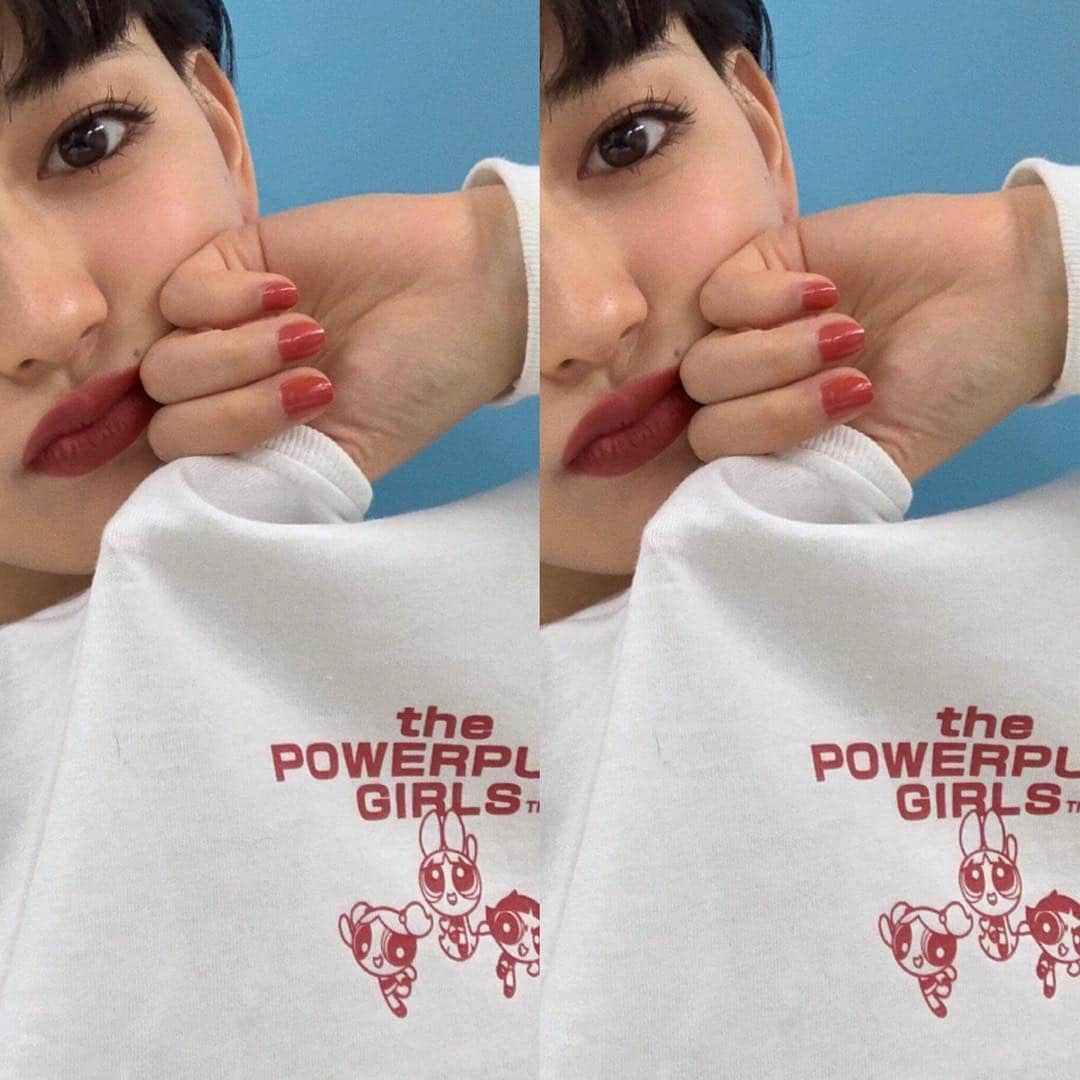 Aymmy in the batty girlsのインスタグラム：「Thank you for wearing💗﻿ @yurippa93﻿ ・THE POWERPUFF GIRLS×AYMMY L/S Tシャツ﻿ ¥8,640 (tax in) , WHITE﻿ ﻿﻿ #aymmy ﻿ #aymmyinthebattygirls ﻿ #POWERPUFFGIRLS ﻿ #ロンT #Tシャツ」