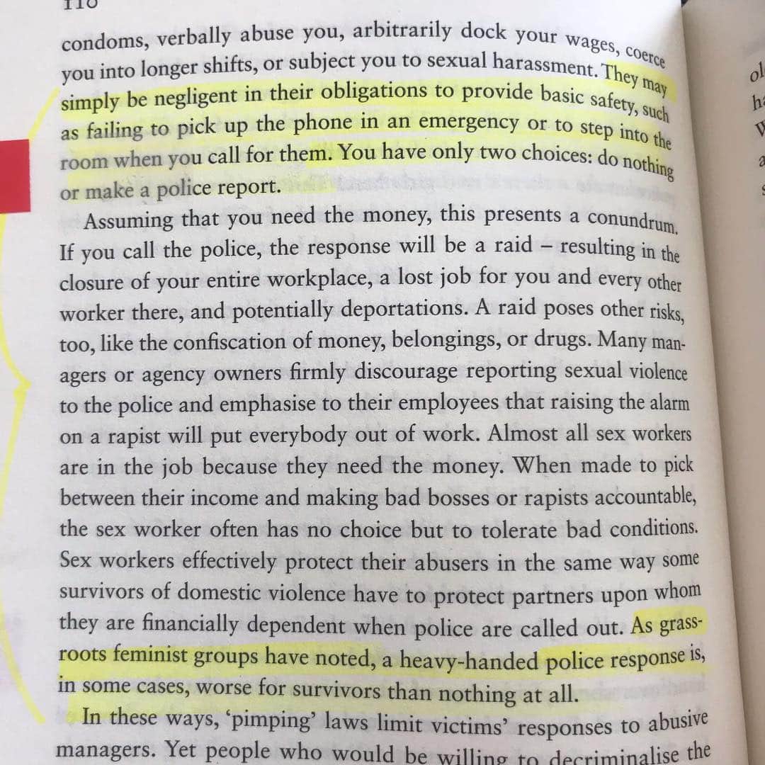 マット・マクゴリーさんのインスタグラム写真 - (マット・マクゴリーInstagram)「"Revolting Prostitutes: The Fight For Sex Workers' Rights" by Juno Mac & Molly Smith # I have a deep appreciation for this book and it touched on all of the areas that I hoped it would plus more.  Too often, sex workers are left out of conversations about their own lives, rights, and the laws that affect them.  The result is disastrous for sex workers and it only further marginalizes one of the most marginalized populations.  Too often, our culture's way of 'caring for' sex workers is actually antithetical to their safety and well-being, in large part because we are making decisions without centering those that have the lived experience. Only when we are able to listen to those that are most directly impacted, will we ever achieve a world of true liberation.  # As with any undocumented workers, harsher border policies make the workers more easily exploited by their industry/employers (it's very hard to stick up for your rights or unionize when you can be easily deported). The book also does a good job of making sure to include how various practices affect the lives of prostitutes of color, those who are trans, chemically dependent as well as unhoused prostitutes.  Our politics really aren't worth shit if they're not including how to achieve liberation for the most oppressed.  # "It is not the task of sex workers to apologise for what prostitution is. Sex workers should not have to defend the sex industry to argue that we deserve the ability to earn a living without punishment.  People should not have to demonstrate that their work has intrinsic value to society to deserve safety at work.  Moving towards a better society- one in which more people's work does have wider value, one in which resources are shared on the basis on need- cannot come about through criminalization. Nor can it come about through treating marginalized people's material needs and survival strategies as trivial. Sex workers ask to be credited with the capacity to struggle with work- even to hate it- and still be considered workers. You don't have to like your job to want to keep it." #RevoltingProstitutes #JunoMac #MollySmith # My Booklist: bit.ly/mcgreads (link in bio) #McGReads」4月24日 3時10分 - mattmcgorry