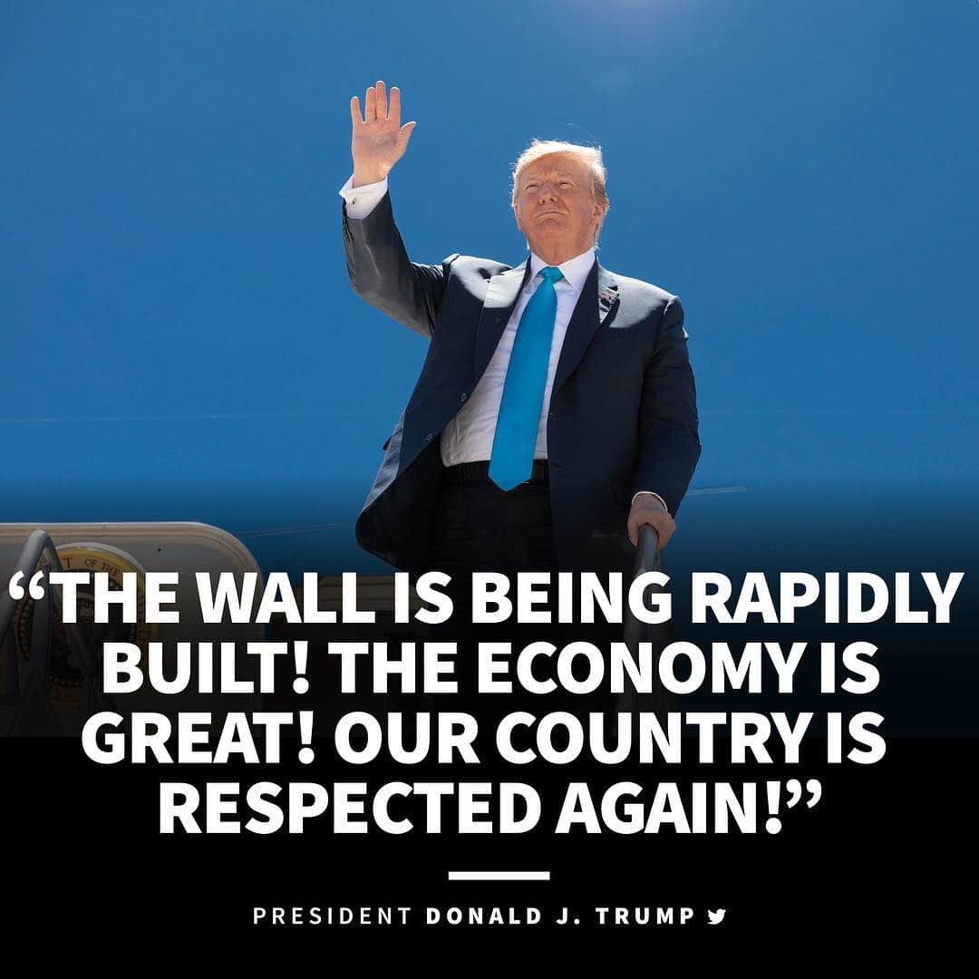 ドナルド・トランプさんのインスタグラム写真 - (ドナルド・トランプInstagram)「The Wall is being rapidly built! The Economy is GREAT! Our Country is Respected again!」4月24日 3時08分 - realdonaldtrump
