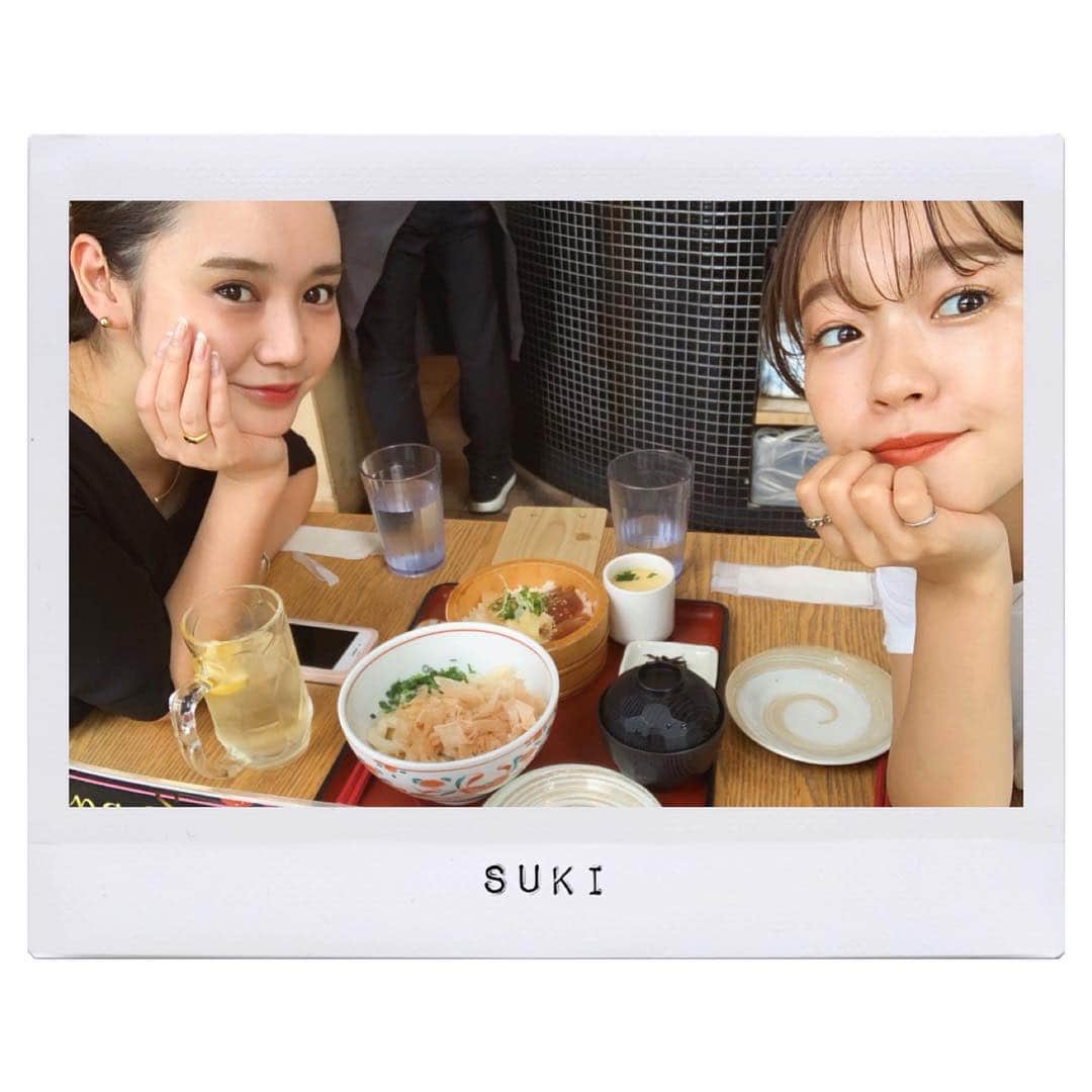 猪鼻ちひろのインスタグラム：「SAKI SUKI🥰 久々に逢えたなぁ〜うれしいなぁ いつでも どこでも ぶれない さきちゃん 安心安定の さきちゃん 気持ちのよい さきちゃん 見習うところがたくさん。 #福岡行きたいと🐥💕 #福岡弁 #かわいい #最後の福岡弁合ってる？ #西本早希 ちゃん #ランチ #はんぶんこ #うれしい 🥺」