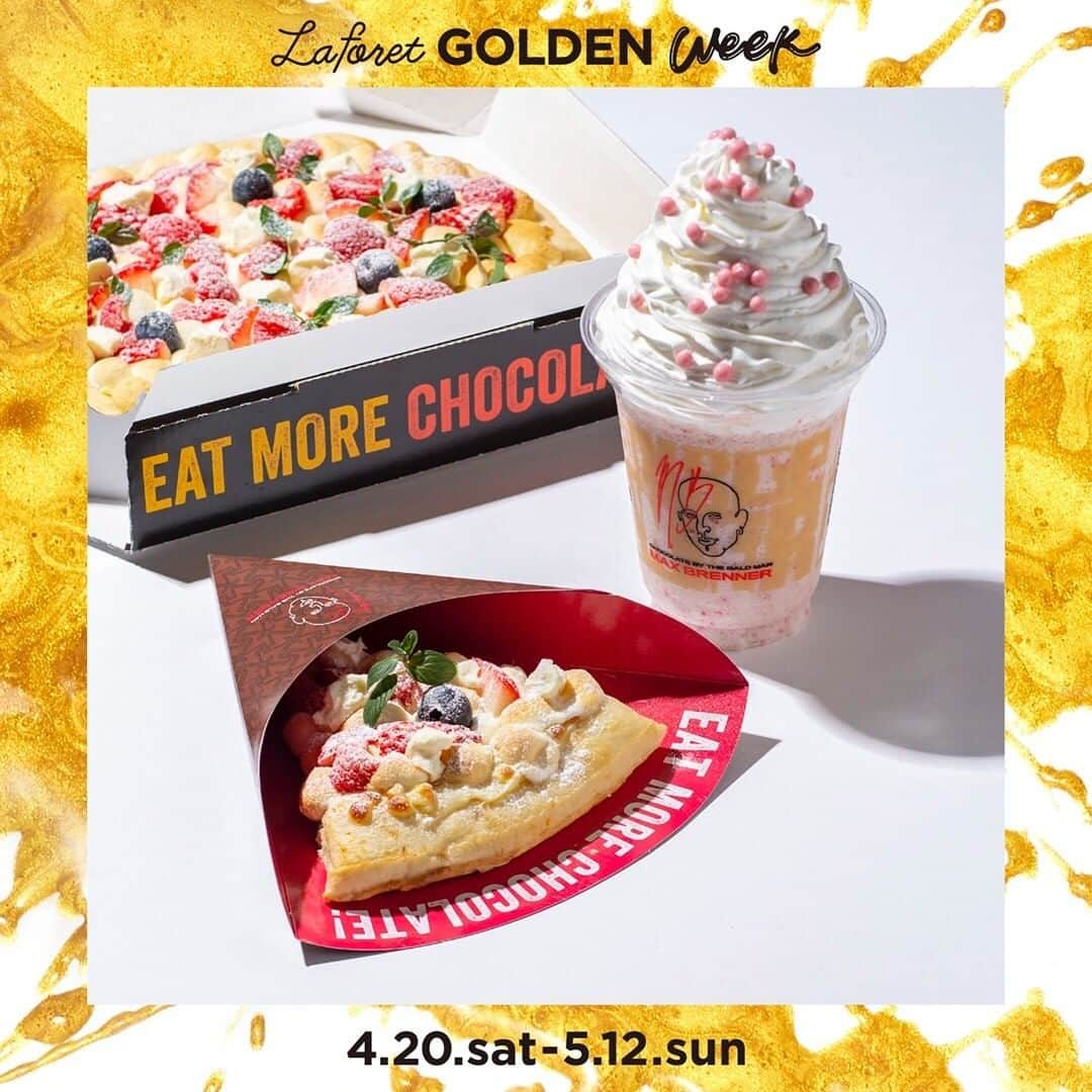 Laforet HARAJUKUさんのインスタグラム写真 - (Laforet HARAJUKUInstagram)「4.23(tue)- MAX BRENNER CHOCOLATE PIZZA BAR / 2F ベリーベリークリームチーズピザ ￥550（1PEACE） クリームチーズストロベリーチョコテール ￥580 ※all tax in . 【🌿GWだけのスペシャル限定企画🌱】 Kiriのクリームチーズとホワイトチョコやベリーをトッピングしたピザ🍓 クリームチーズのホイップがてんこ盛りに乗ったスムージーも登場！ . #LAFORETGOLDENWEEK #GOODMEALMARKET #gw #2019ss #maxbrenner #sweets #chocolate #kiri #tokyo #laforet #harajuku #laforetharajuku #期間限定 #限定メニュー #令和 #令和元年 #10連休 #マックスブレナー #チョコレートピザ #東京 #ラフォーレ #原宿 #ラフォーレ原宿 #연휴」4月23日 20時40分 - laforet_h